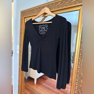 Prana Long Sleeve Black Top